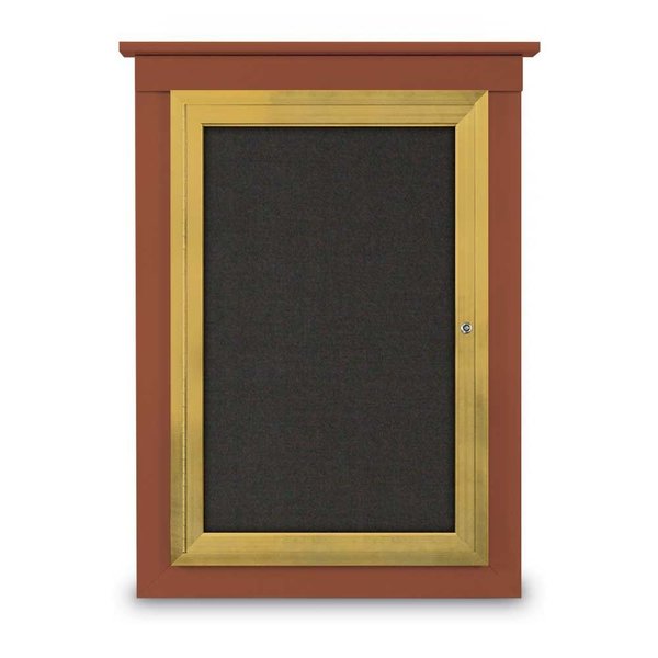 United Visual Products Single Door Enclosed Letterboard, 43"x33", UV1304TB-BLACK-BLACK UV1304TB-BLACK-BLACK